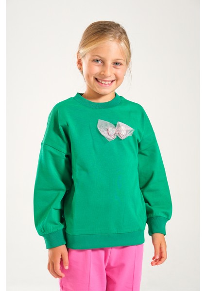 Kız Çocuk %100 Pamuk Owersize Sweat ve Likralı Iki Iplik Çima Detaylı Pantolon Takımı fiyatları