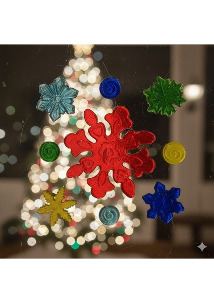 Yılbaşı Temalı Kar Taneli Jel Sticker – Dekoratif Cam ve Pencere Süsü fiyatları