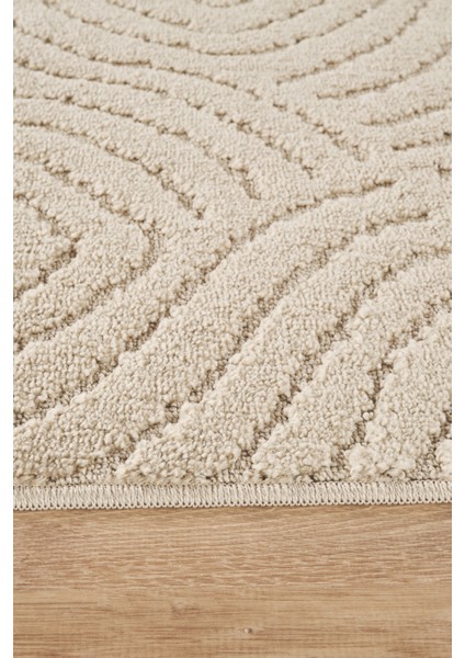 Rivon RN06 Bej Yumuşak Dokulu Kaymaz Taban Salon Mutfak Koridor Oturma Odası Yolluk Halı indirimleri