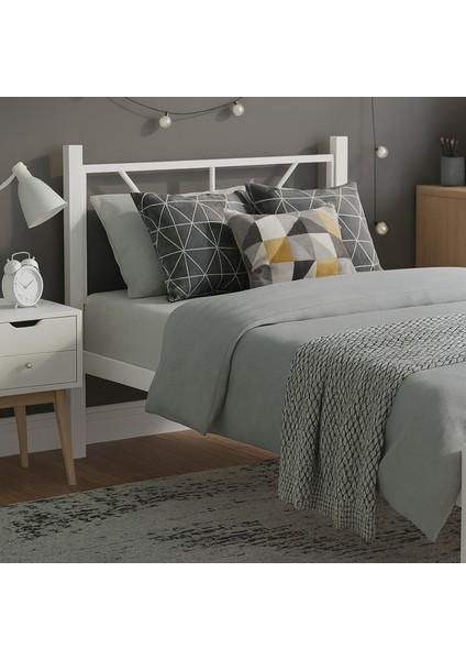 Alchera Tek Kişilik Metal Karyola Beyaz fiyatları