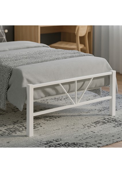 Alchera Tek Kişilik Metal Karyola Beyaz fırsatları