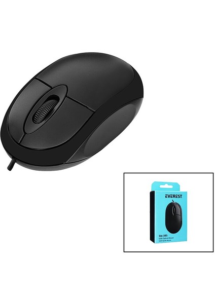 Everest SM-385 Kablolu USB 1200 Dpı Optik Mouse Kutulu (5314)