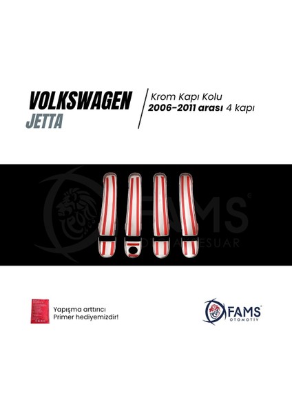 Vw Jetta Krom Kapı Kolu 4 Kapı 2006-2011 Arası P. Çelik modelleri