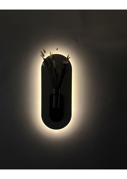 Gardenya Ahşap Pilli Ledli Iskandinav Tarzı Salon Duvar Rafı Modern Çiçeklik 27 x 65 cm fırsatları