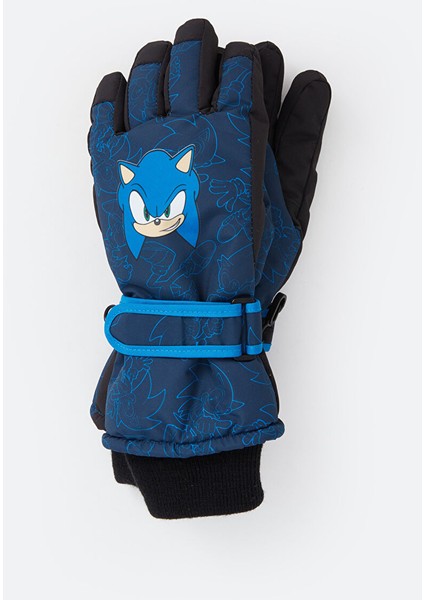 Yeni Sezon Sonic Baskılı Erkek Çocuk Kar Eldiveni