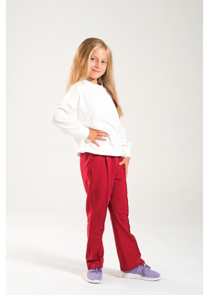Kız Çocuk %100 Pamuk Owersize Sweat ve Likralı Iki Iplik Çima Detaylı Pantolon Takımı fiyatları