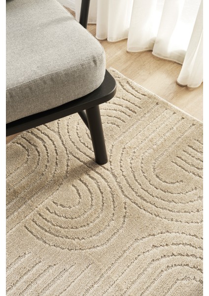 Rivon RN08 Bej Yumuşak Dokulu Kaymaz Taban Salon Mutfak Koridor Oturma Odası Yolluk Halı fiyatları