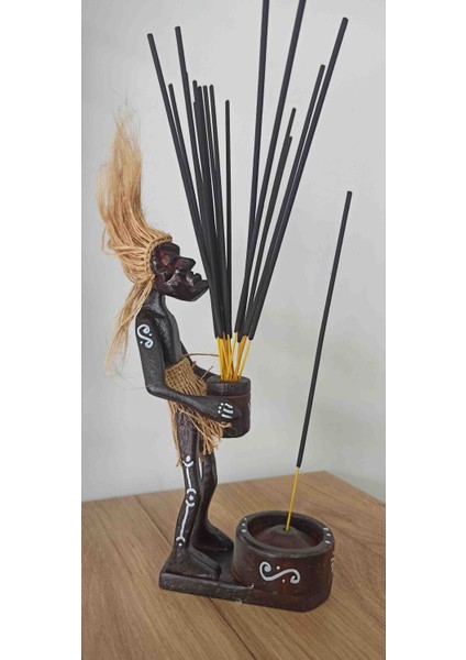 Ahşap Aborjin El Yapımı Çubuk Tütsülük