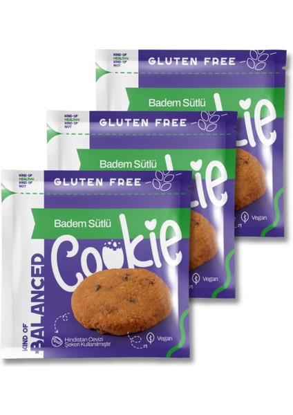 Glütensiz Badem Sütlü Cookie 60 gr x 3 Adet
