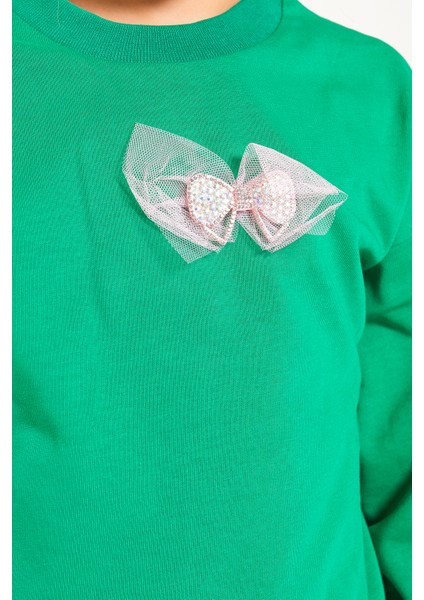 Kız Çocuk %100 Pamuk Owersize Sweat ve Likralı Iki Iplik Çima Detaylı Pantolon Takımı indirimleri