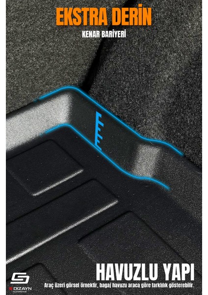 BYD Seal U 3D Pro Havuzlu Paspas ve Bagaj Havuzu Seti (2'li SET) Üst Bagaj 2024 Üzeri A+ Kalite