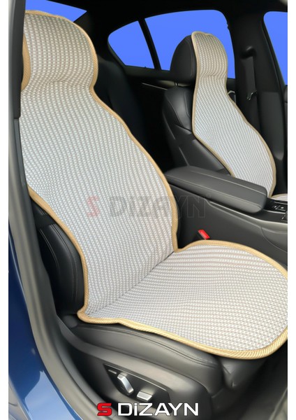 Oto Koltuk Koruyucu Kılıf Krem Universal 2 Parça Ön A+ Kalite