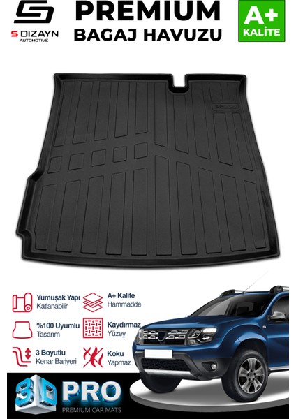 Dacia Duster 4X2 3D Pro Bagaj Havuzu 2018-2022 A+ Kalite