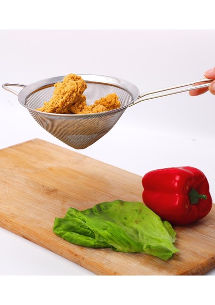 Paslanmaz Çelik Saplı Konik Süzgeç 14 cm