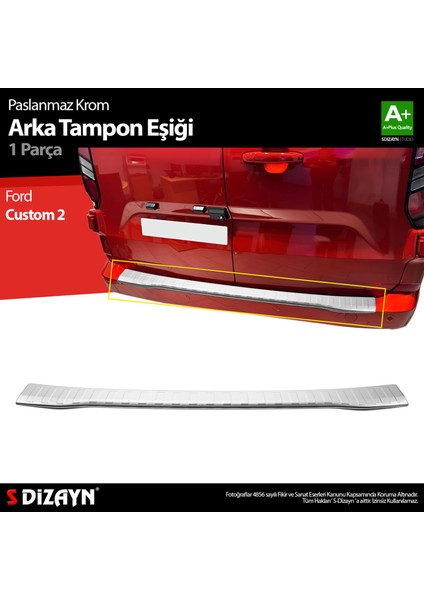 Ford Tourneo Custom Krom Arka Tampon Eşiği 2023 Üzeri A+ Kalite indirimleri