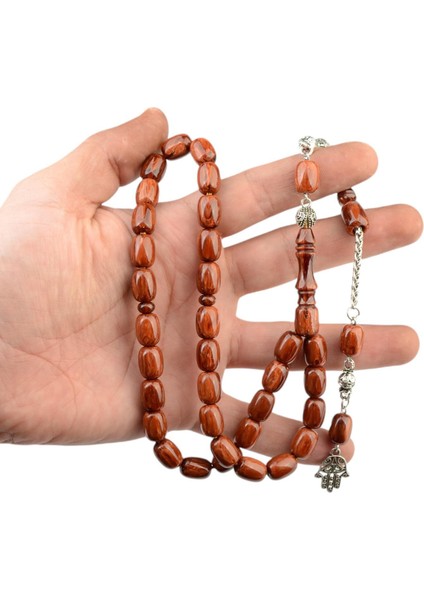 Burhan sağlam Kapsül Kesim 12x9 mm Sıkma Kehribar Alpaka Püsküllü Tesbih fırsatları