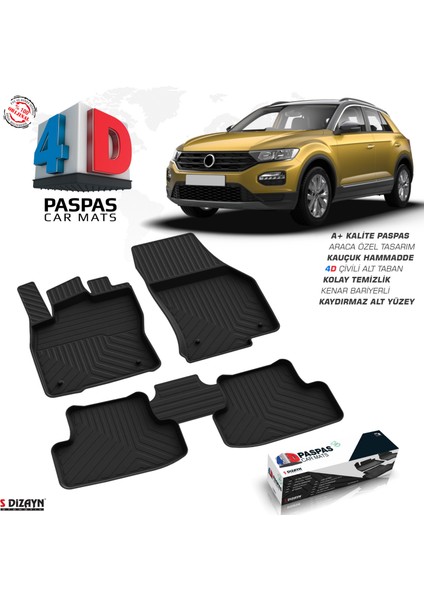 VW T-Roc 4D Havuzlu Havuzlu Paspas 2019 Üzeri A+ Kalite fırsatları