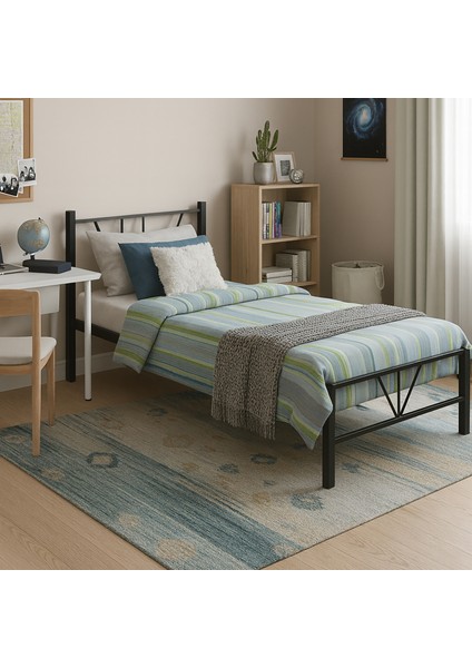 Alchera Tek Kişilik Metal Karyola Siyah