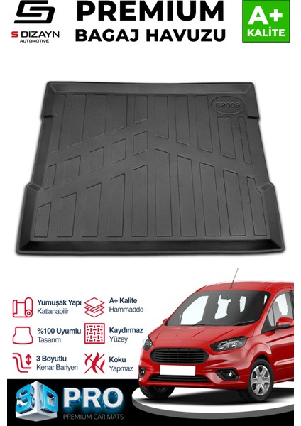Ford Courier 3D Pro Bagaj Havuzu 2014-2024 A+ Kalite
