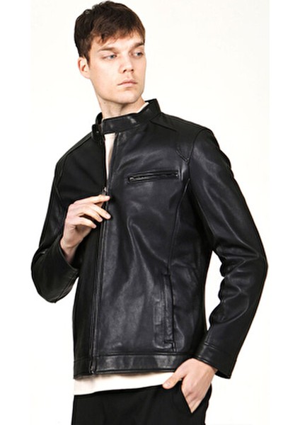 E-178 Slim Fit Erkek Mont Gerçek Kuzu Derisi Düz Desen Kaliteli Astar indirimleri