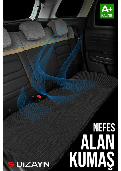 Oto Koltuk Koruyucu Kılıf Siyah Universal 2+1 Parça Ön Arka A+ Kalite
