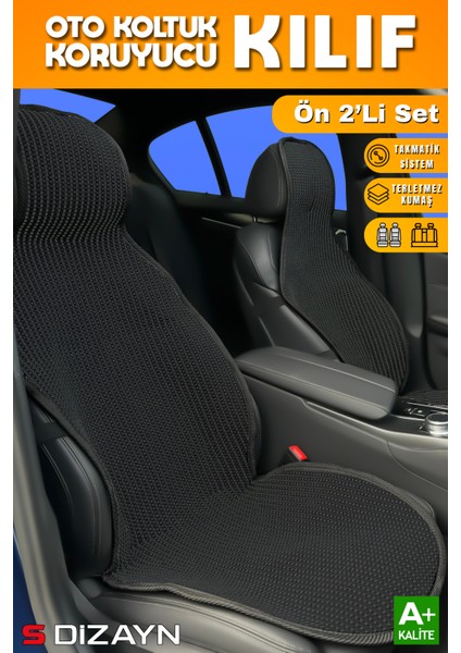 Oto Koltuk Koruyucu Kılıf Siyah Universal 2 Parça Ön A+ Kalite indirimleri