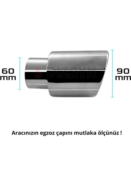 Dacia Duster 2 Krom Egzoz Ucu Vidalı 60mm Çap 2018-2023