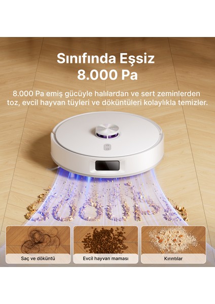 Freo S Akıllı Robot Süpürge Beyaz,8000PA Emiş Gücü fiyatları