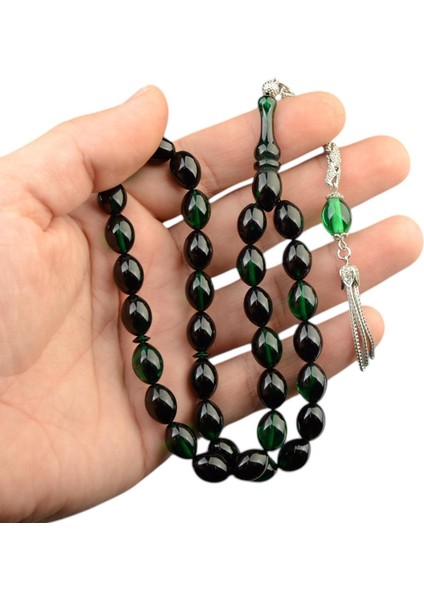 Burhan sağlam Özel Seri Arpa Kesim Gümüş Püsküllü 12x9 mm Ateş Kehribar Tesbih modelleri