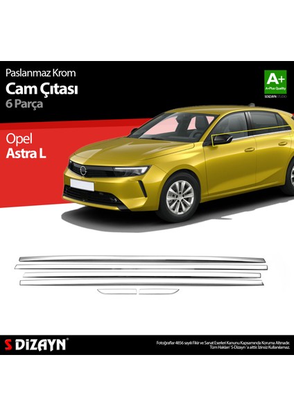 Opel Astra L Krom Cam Çıtası 6 Prç 2022 Üzeri indirimleri