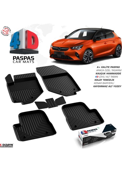 Opel Corsa F Elektrikli 4D Havuzlu Paspas 2019 ve Üzeri A+ Kalite