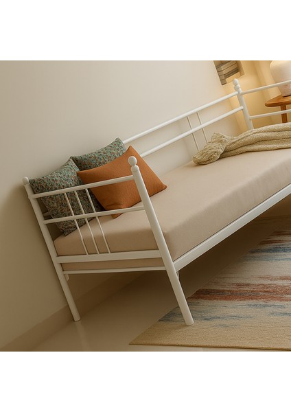 Soho Daybed Tek Kişilik Sedir Divan Metal Karyola Beyaz fiyatları