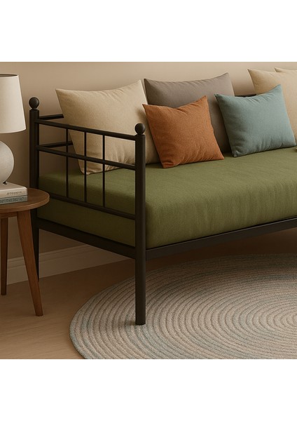 Soho Daybed Tek Kişilik Sedir Divan Metal Karyola Siyah fiyatları