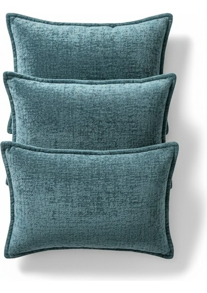 Kırlent İthal Kadife Kumaş 3'lü Set - Yumuşak Dokulu Dekoratif Özel Tasarım Kırlent Kılıfı - S07