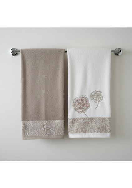 Phlox Bambu 2'li Havlu 50X90CM - Bej Krem