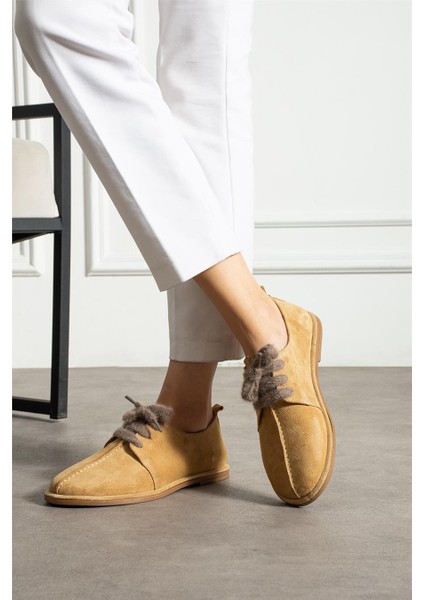 Kadın Casual Ayakkabı Süet Sarı Düz Topuklu Casual/günlük fırsatları