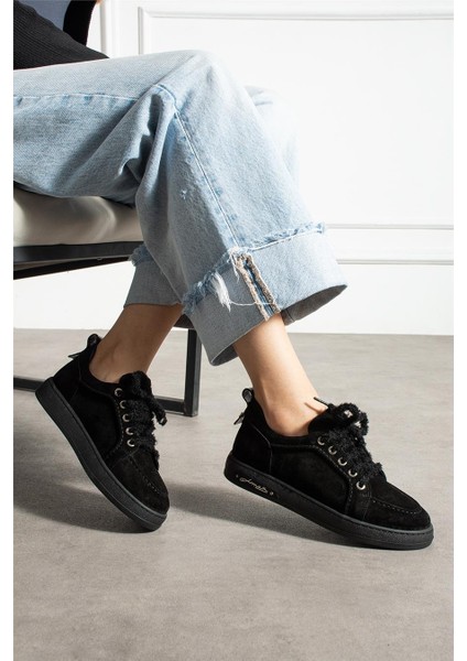 Kadın Sneaker Süet Siyah Kısa Topuklu Casual/günlük Soğuk Havaya Dayanıklı fiyatları