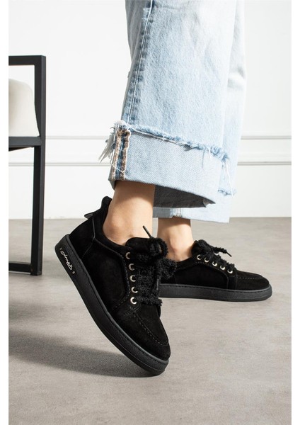 Kadın Sneaker Süet Siyah Kısa Topuklu Casual/günlük Soğuk Havaya Dayanıklı modelleri