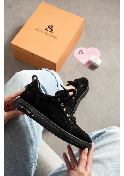 Kadın Sneaker Süet Siyah Kısa Topuklu Casual/günlük Soğuk Havaya Dayanıklı fırsatları