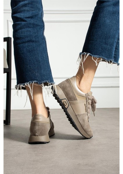 Kadın Sneaker Süet Bej Kısa Topuklu Casual/günlük modelleri