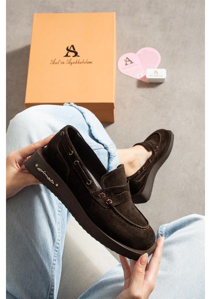 Kadın Loafer Ayakkabı Süet Kahverengi Kısa Topuklu Casual/günlük fiyatları
