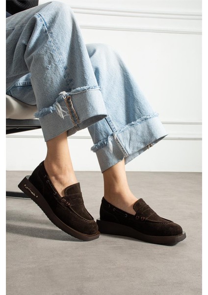 Kadın Loafer Ayakkabı Süet Kahverengi Kısa Topuklu Casual/günlük fırsatları