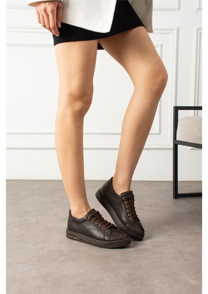 Kadın Sneaker Hakiki Deri Kahverengi Kısa Topuklu Casual/günlük fiyatları