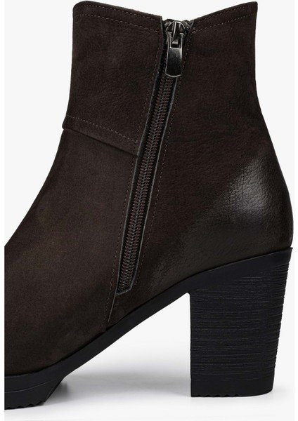 Kadın Hero Kahve Hakiki Deri Nubuk Topuklu Bot modelleri