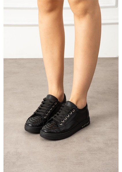 Kadın Sneaker Hakiki Deri Siyah Kısa Topuklu Casual/günlük modelleri