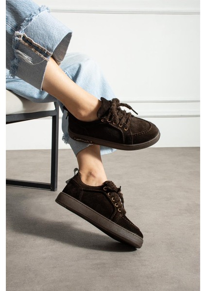 Kadın Sneaker Süet Kahverengi Kısa Topuklu Casual/günlük Soğuk Havaya Dayanıklı fiyatları