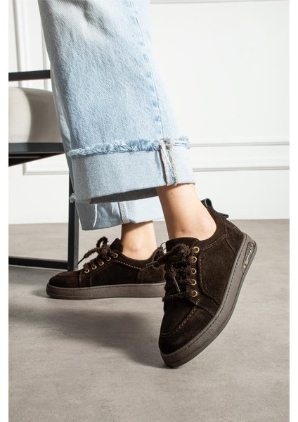 Kadın Sneaker Süet Kahverengi Kısa Topuklu Casual/günlük Soğuk Havaya Dayanıklı fırsatları
