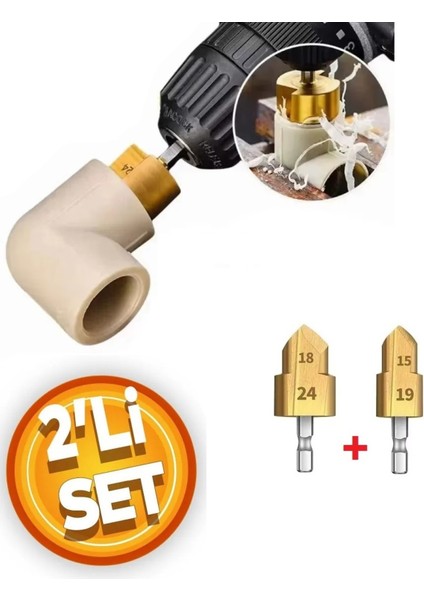 Pprc Pvc Boru Havşası Tesisatcı Tamir Onarım Için Rayba 2li Matkap Ucu Tamir Delme Genişletme Tıraş