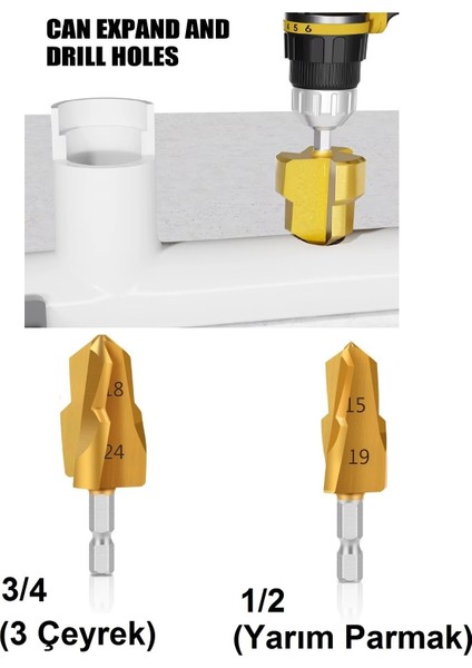 Pprc Pvc Boru Havşası Tesisatcı Tamir Onarım Için Rayba 2li Matkap Ucu Tamir Delme Genişletme Tıraş modelleri