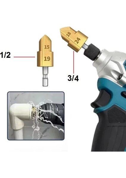 Pprc Pvc Boru Havşası Tesisatcı Tamir Onarım Için Rayba 2li Matkap Ucu Tamir Delme Genişletme Tıraş